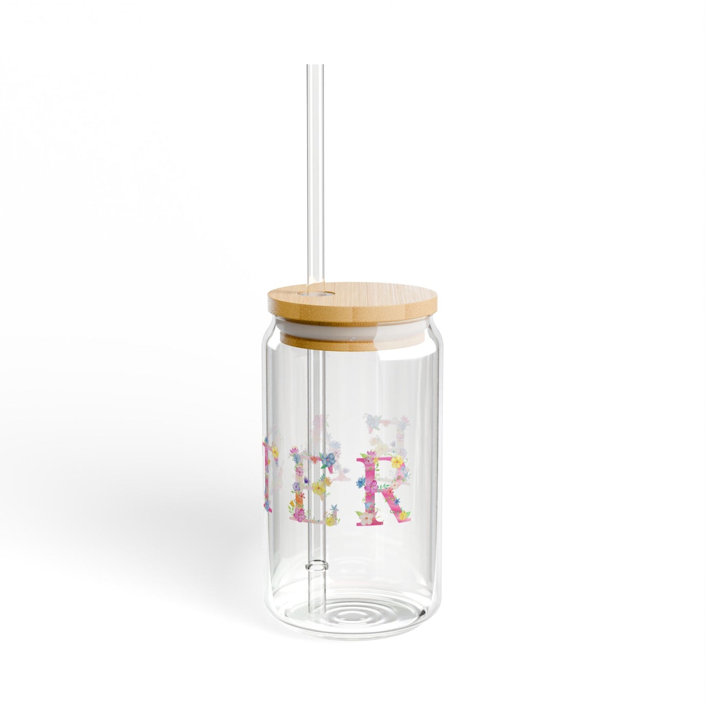 Easter Floral Sipper Glass, 16oz
