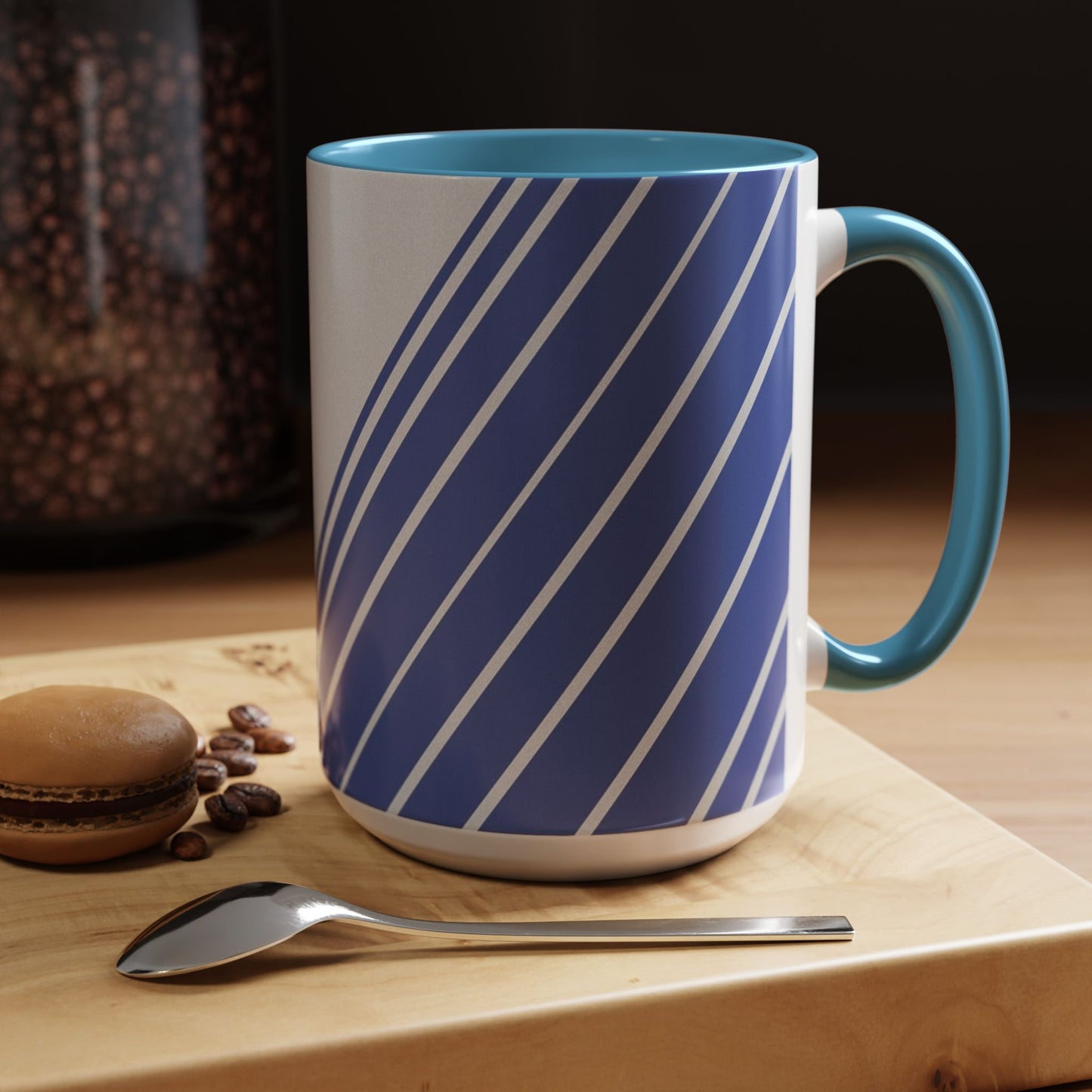 Elegant Stripe Accent Coffee Mug - Perfect for Gifts, Home Decor, Office, Birthdays, and Tea Lovers