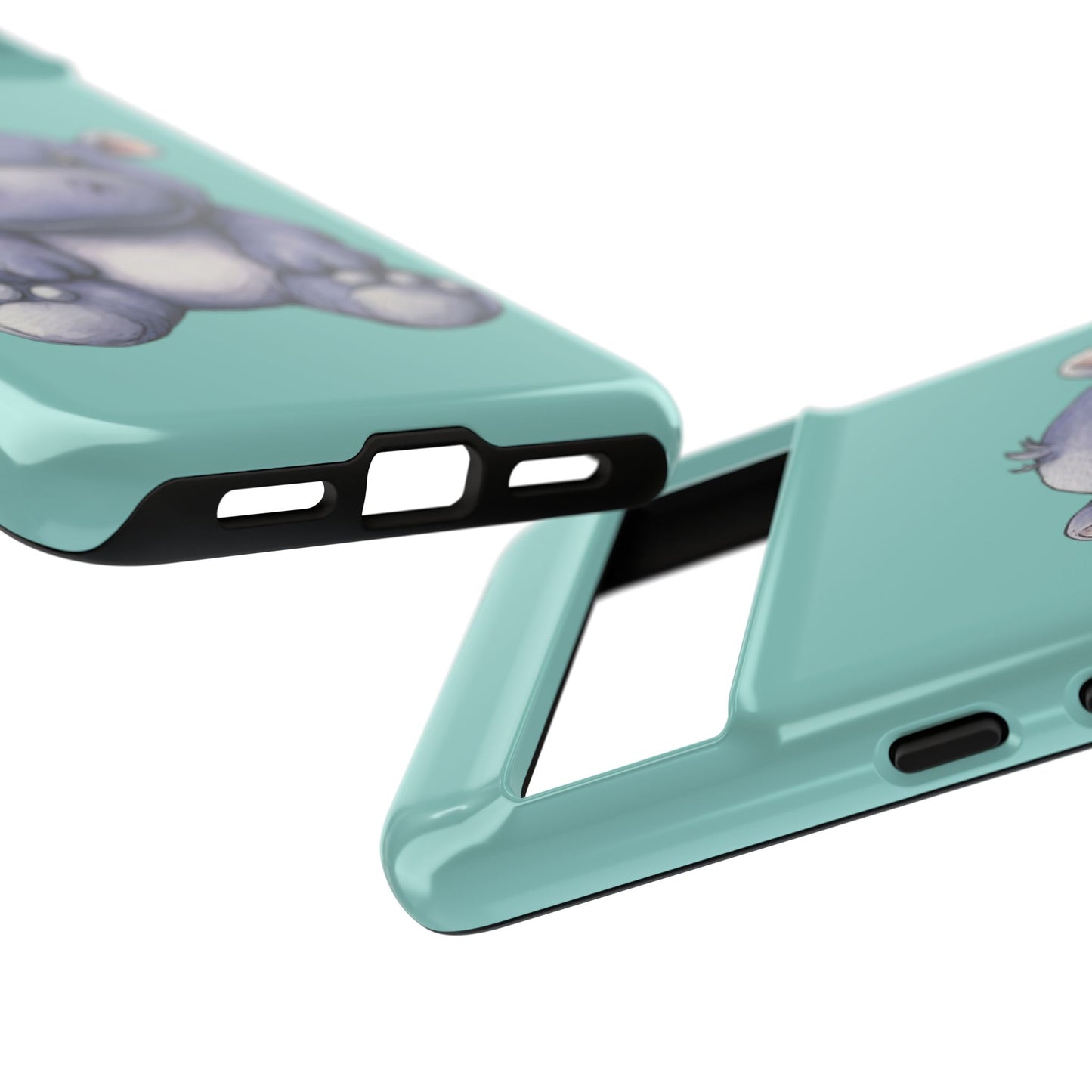 Cute Hippo Phone Case, Tough Phone Cover, Fun Animal Case, Gift for Kids, Cute Decor, Birthday Present