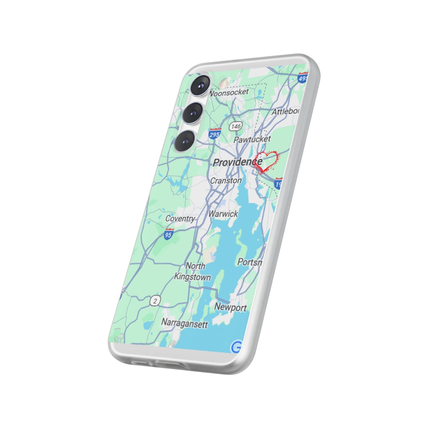 Providence Heart Map Phone Case - Custom Flexible Smartphone Protector, Gift for Her, Map Lover's Accessory, Personalized Case, Travel [...]