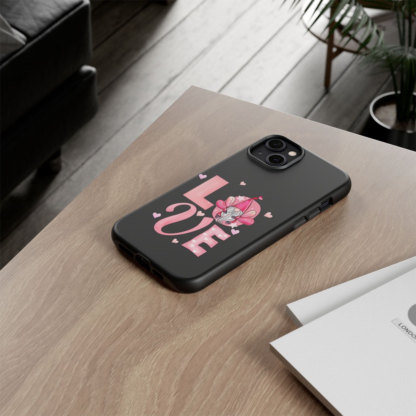 Love Gnome Phone Case — Cute Pink Heart Valentines Protective Case