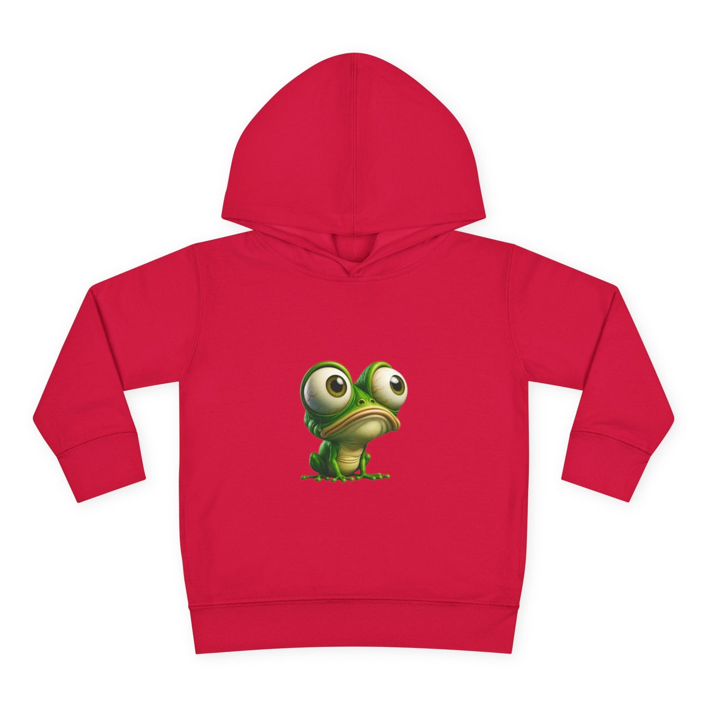 Whimsical Toddler Frog Pullover Hoodie, Cute Kids Fleece Sweater, Playful Toddler Clothing, Children's Gift, Animal Lover Apparel