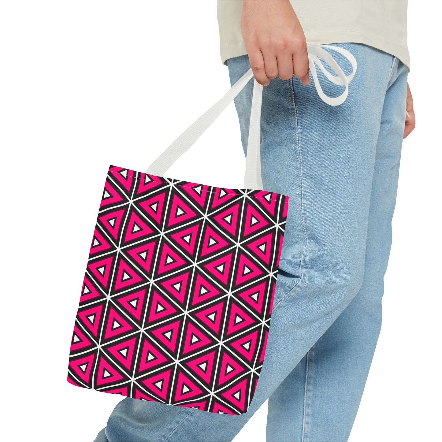 Vibrant Geometric Tote Bag, Trendy Shopping Tote, Cute Carry-All
