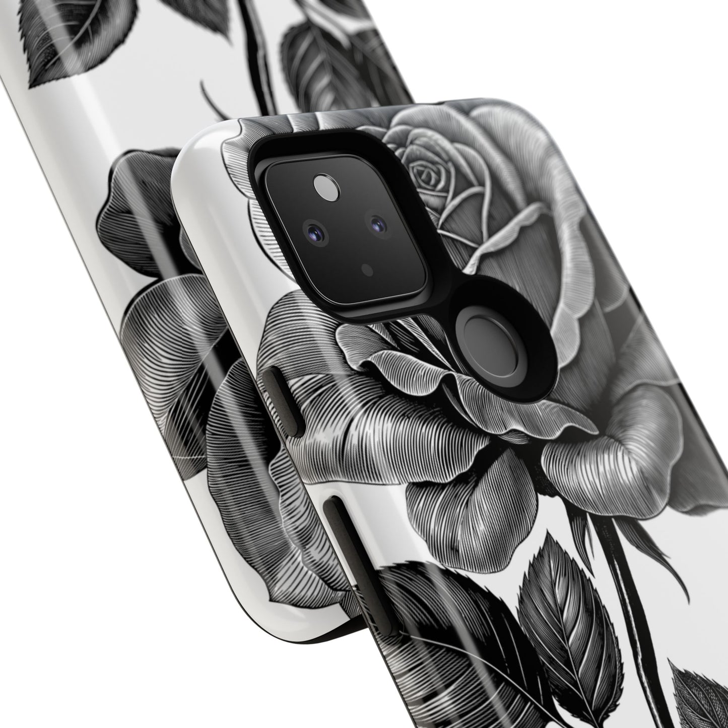Elegant Floral Phone Case - Tough Cases, Black Rose Design, Floral Phone Cover, Stylish Phone Accessory, Gift for Her, Mother's Day