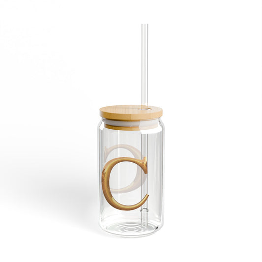 Personalized Sipper Glass, 16oz Water Bottle, Eco-Friendly Drinkware, Perfect for Parties, Unique Gift Idea for Home