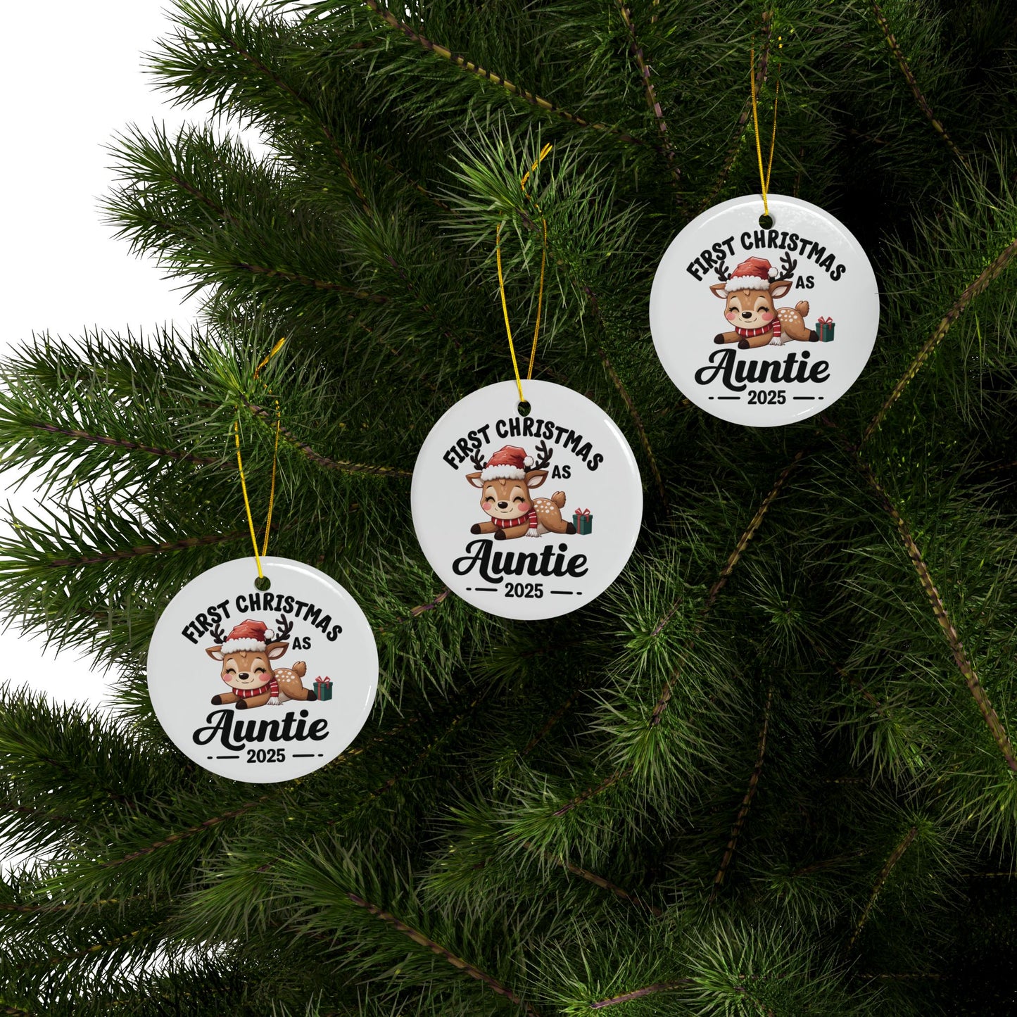 Personalized Christmas Ornaments for New Aunties, First Christmas as Auntie 2025, Holiday Decor, Keepsake Gifts, Unique Gift Idea