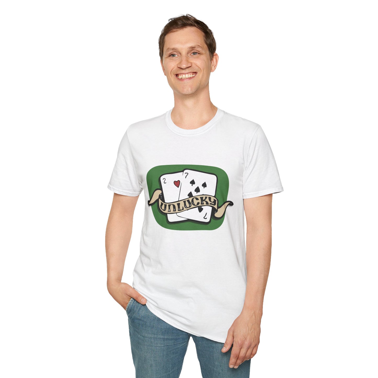 Unlucky Cards Graphic T-Shirt — Retro Poker Design