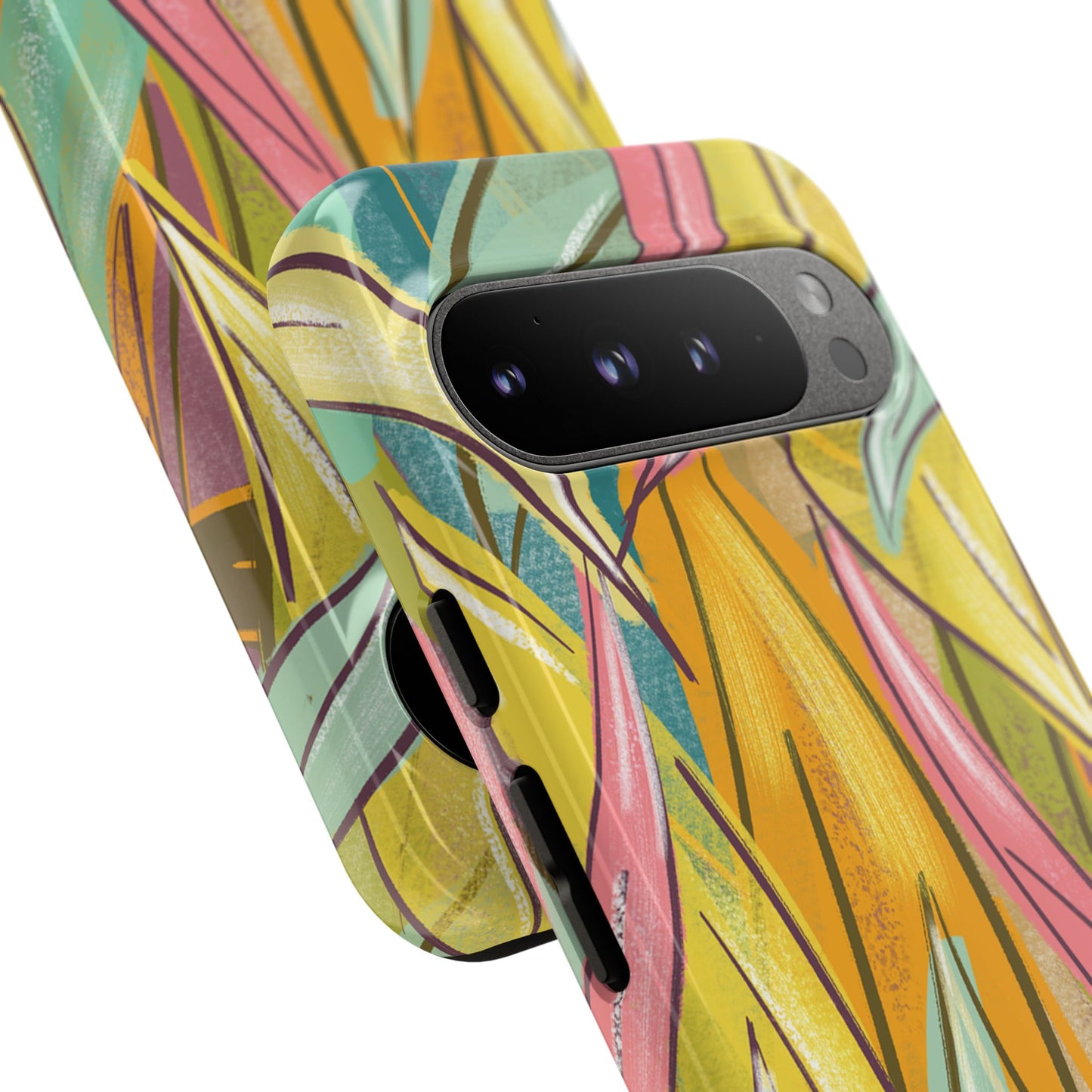 Vibrant Phone Case with Colorful Leaf Design, Tough Cases for Nature Lovers, Eco-Friendly Gift, Summer Vibes, Floral Phone Cover