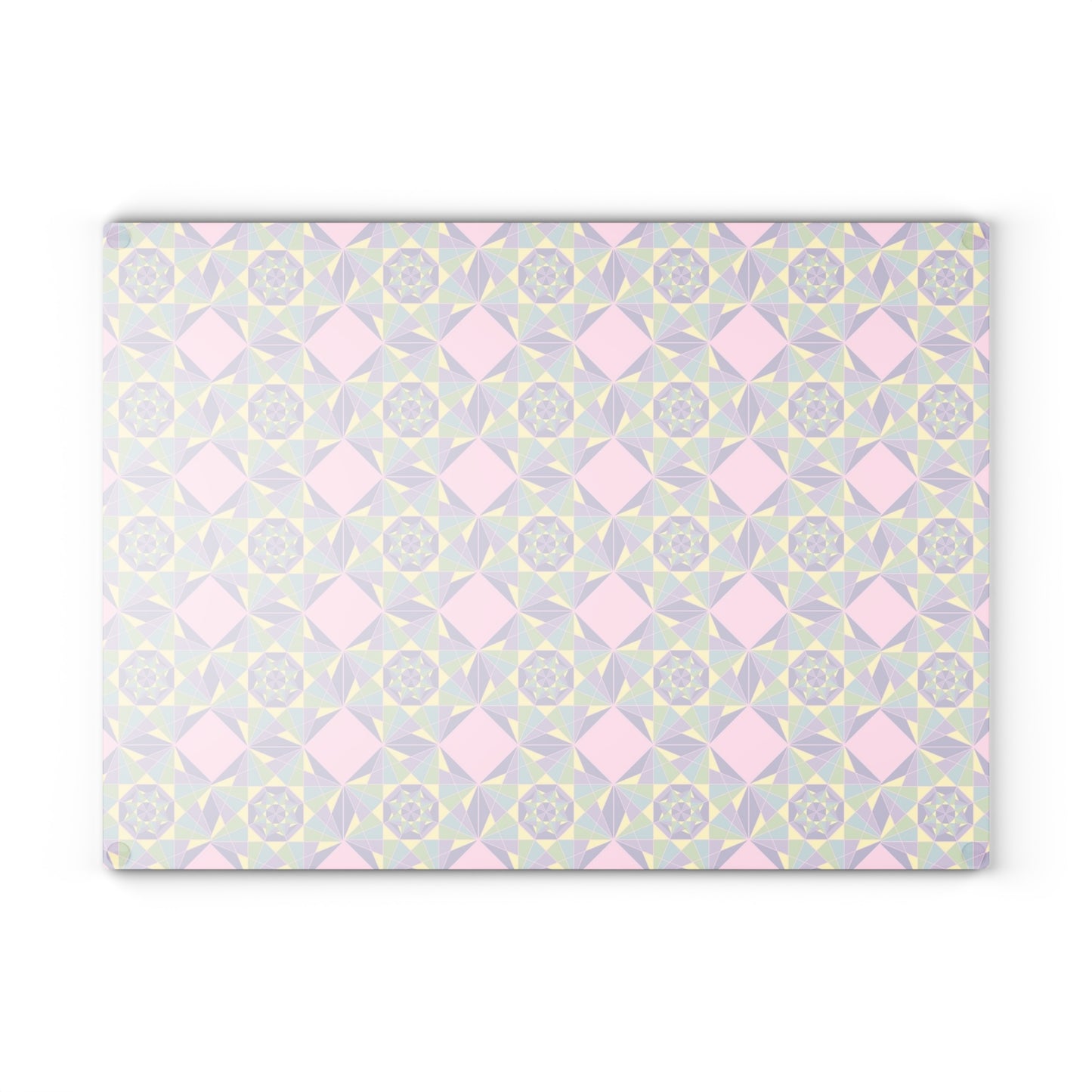 Pastel Pattern Glass Cutting Board, Kitchen Gift, Home Decor, Wedding Present, Cooking Essential, Unique Kitchenware
