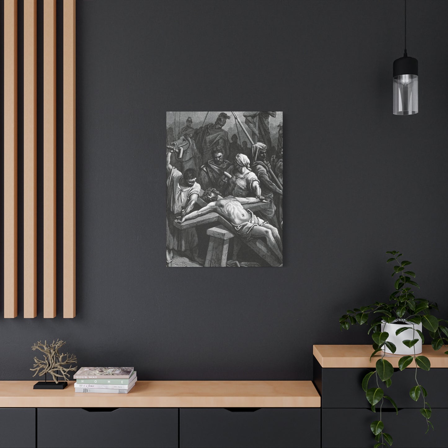 Crucifixion Art Matte Canvas Print – Stretched Religious Wall Decor