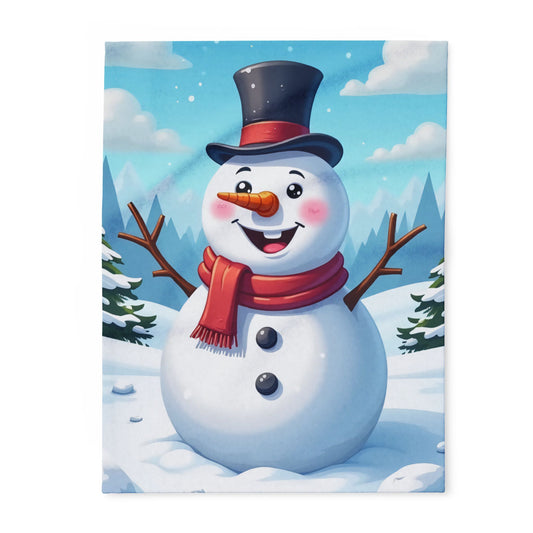 Arctic Fleece Blanket Snowman