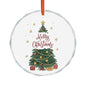 Crystal Heart Ornament — Merry Christmas Tree Glass Holiday Decoration
