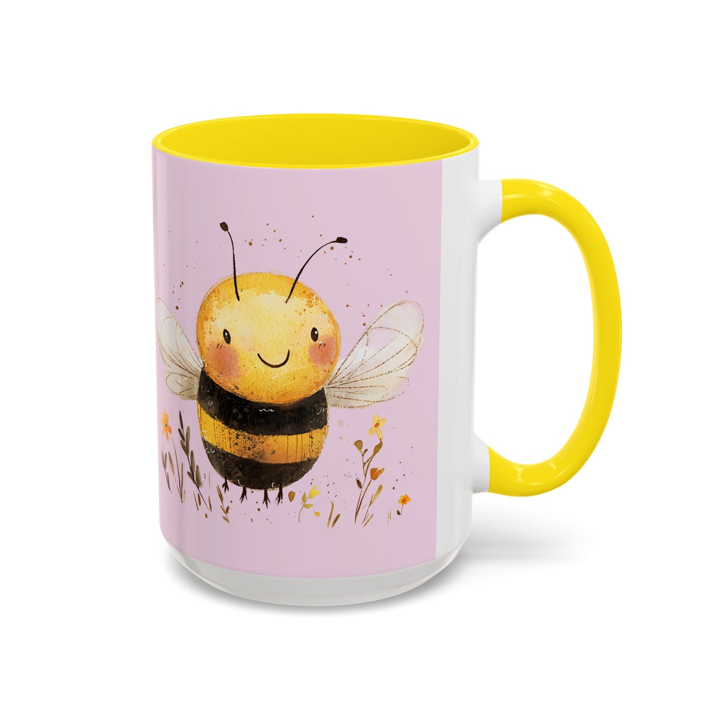 Cute Bee Accent Coffee Mug for Nature Lovers, Fun Bee Design, Gift for Friends, Bee Themed Kitchenware, Bee Lover's Mug