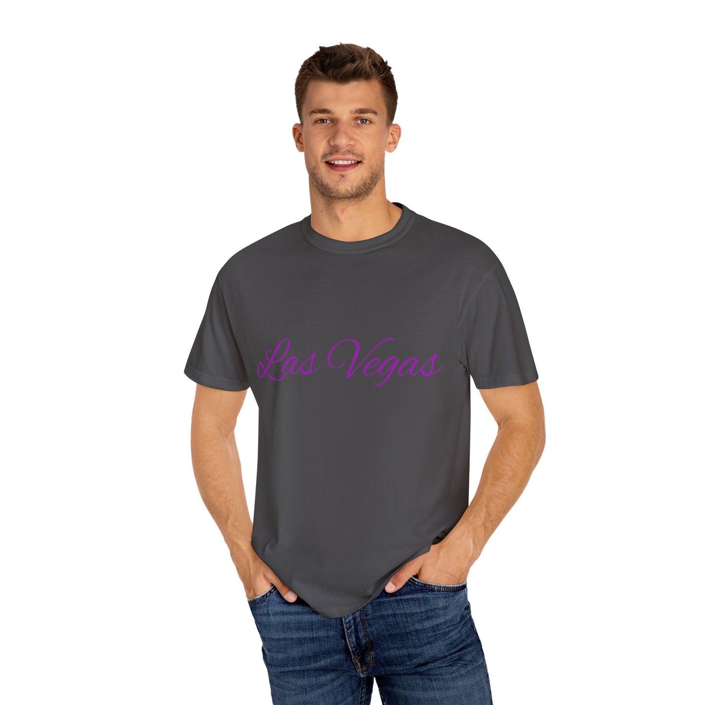 Las Vegas Floral Unisex Garment-Dyed T-Shirt | Vacation Tee, Travel Shirt, Summer Outfit, Gift for Travelers, Retro Las Vegas Design