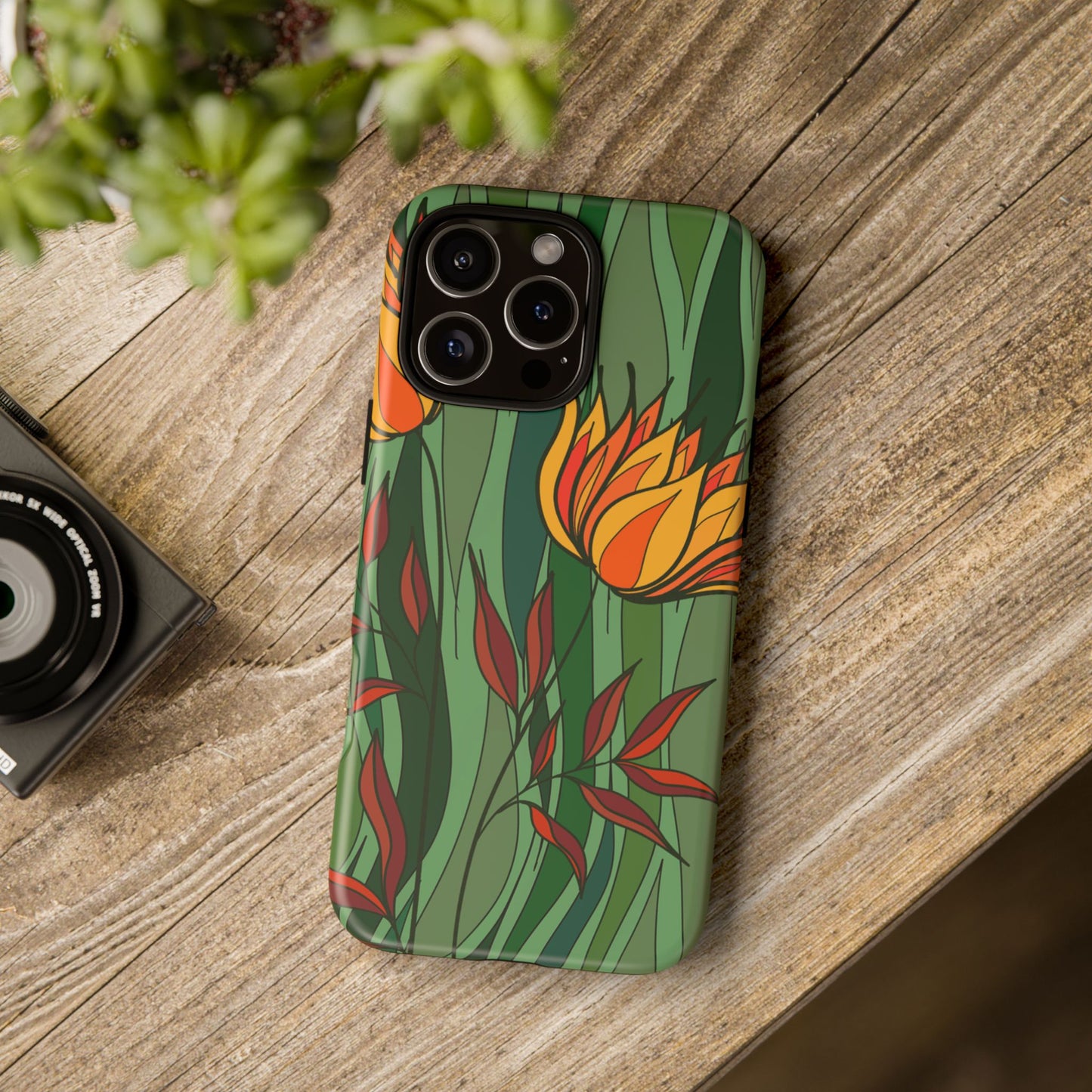 Vibrant Floral Phone Case, Nature-Inspired Tough Case, Eco-Friendly Cover, Unique Gift for Nature Lovers, Spring Decor