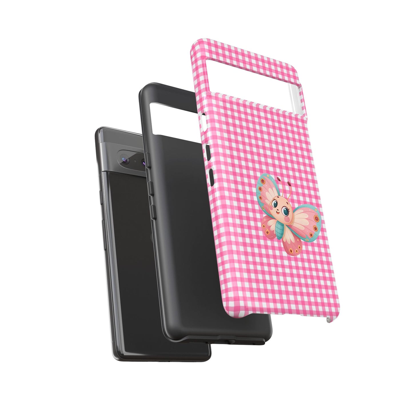 Cute Butterfly Phone Case, Tough Cases, Floral Phone Accessory, Gift for Her, Spring Fashion, Kids' Birthday Present, Pastel Aesthetic