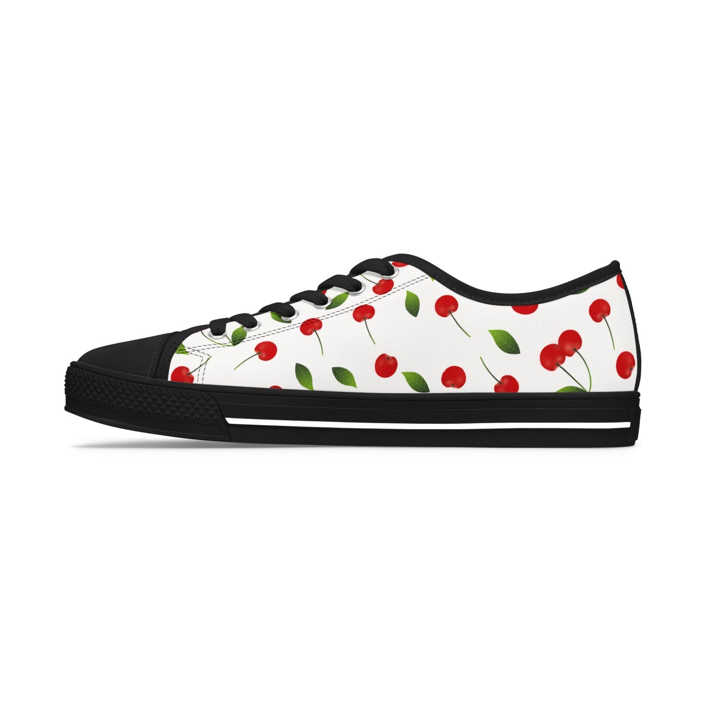 Cherry Print Low Top Sneakers — Women's Cute Summer Casual Shoes