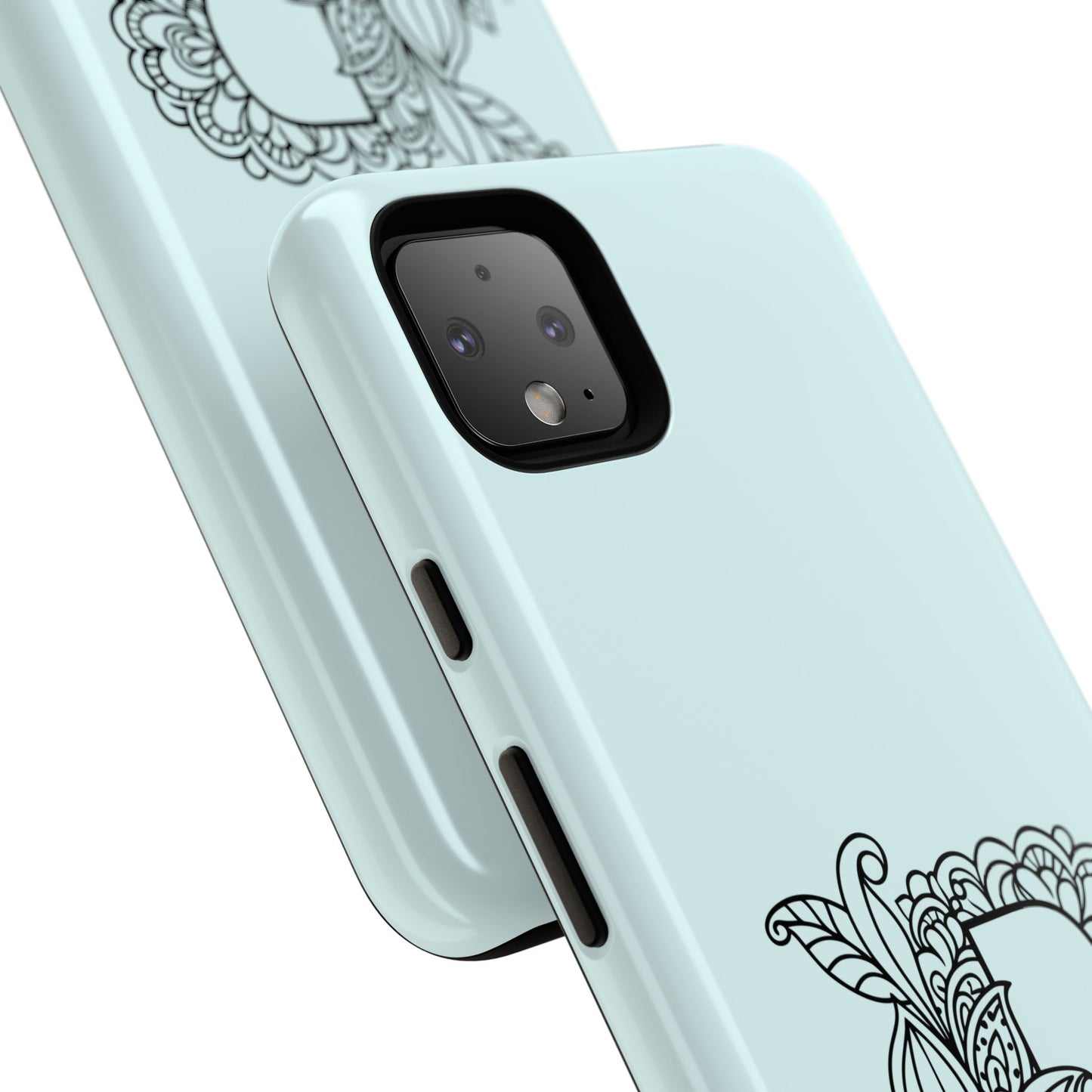 Personalized Tough Phone Case- Letter B, Floral Monogram Cell Phone Cover, Custom Protective Case, Unique Gift, Birthday, Graduation