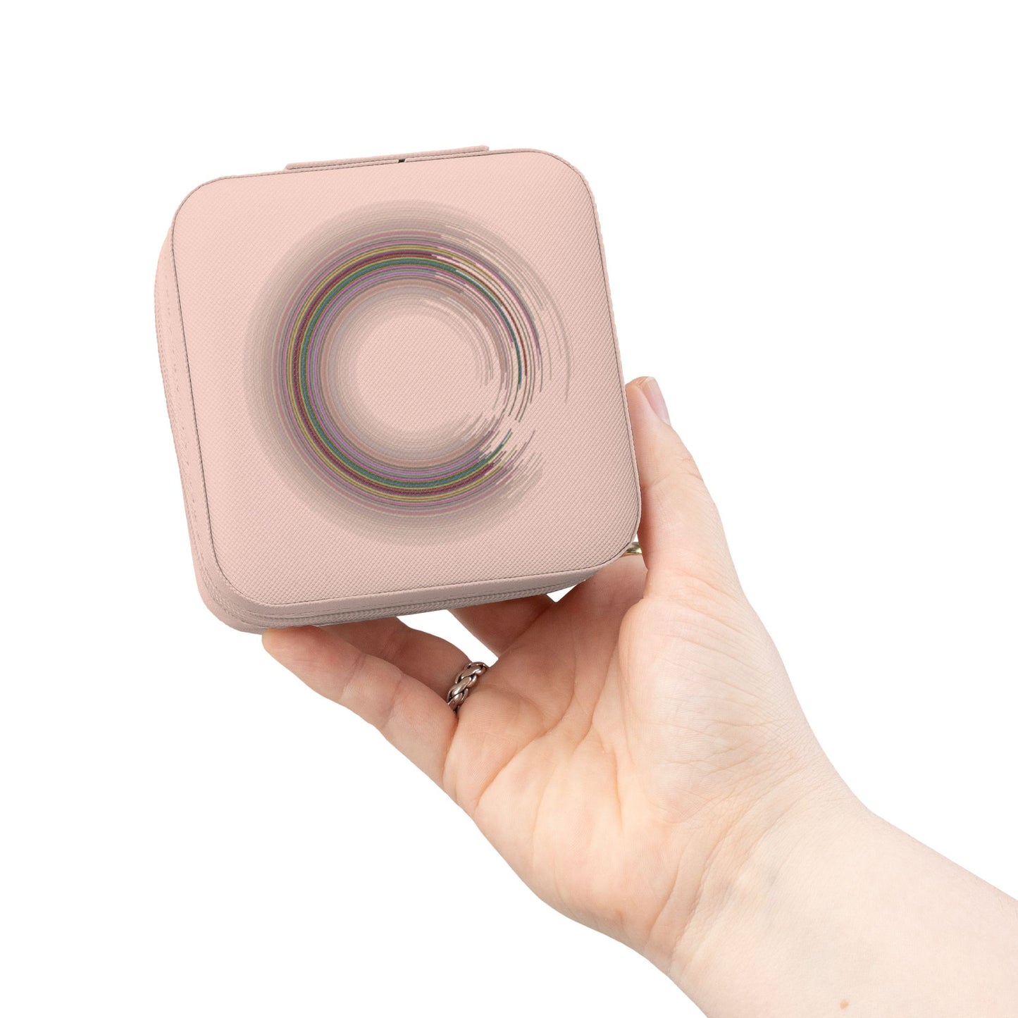 Compact Travel Jewelry Case – Portable Organizer for Rings, Earrings & Necklaces (Blush)