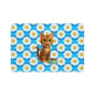 Cute Tabby Cat Pet Food Mat (12x18) — Daisy Pattern, Non-Slip Feeding Placemat