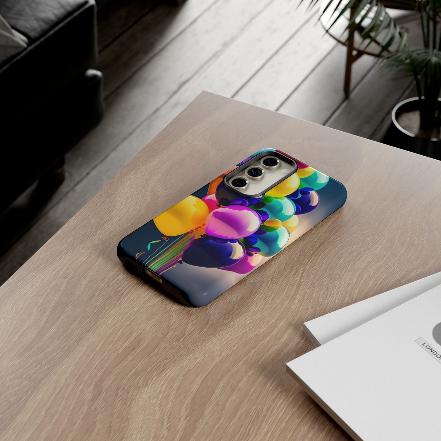 Colorful Balloon Tough Phone Case — Vibrant Party Balloons Protective Cover