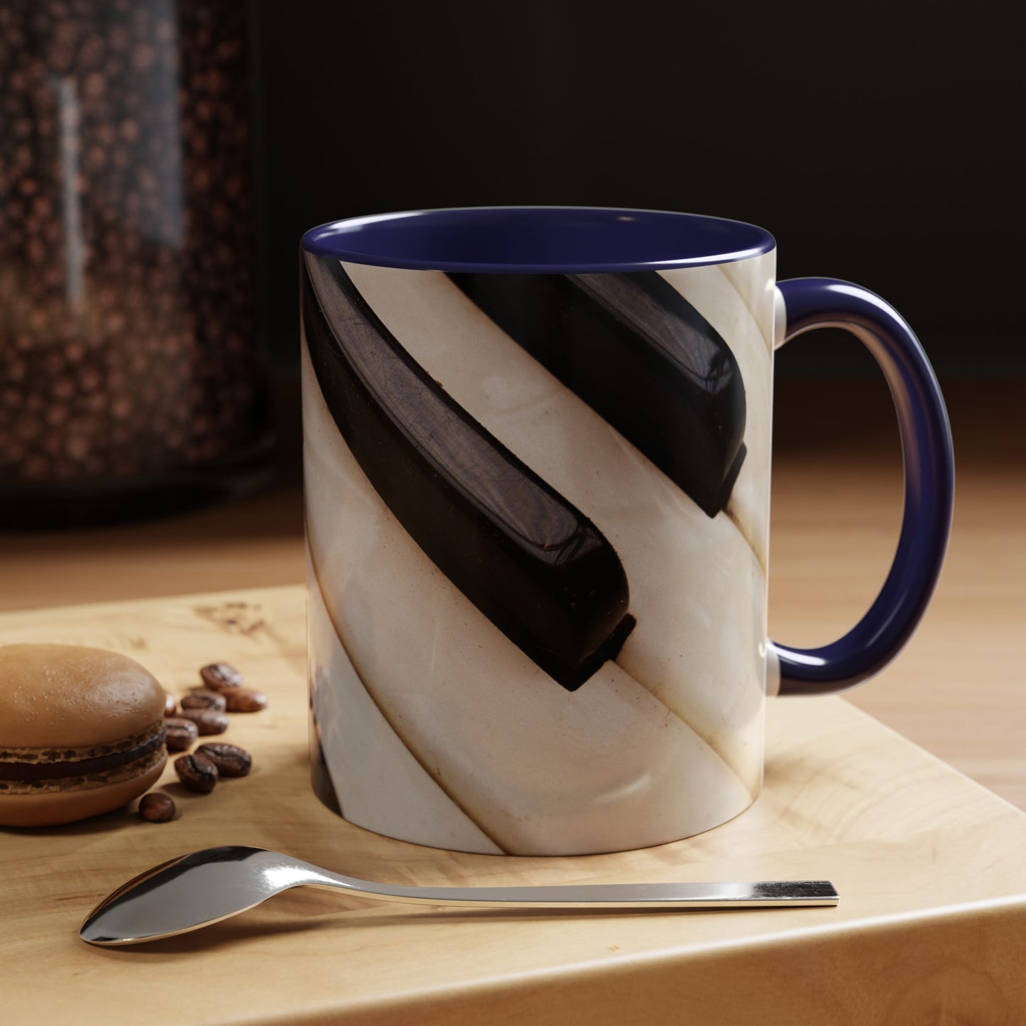 Musical Accent Coffee Mug | Piano Design, Coffee Lover Gift, Musician Mug, Stylish Drinkware, Home & Office Decor