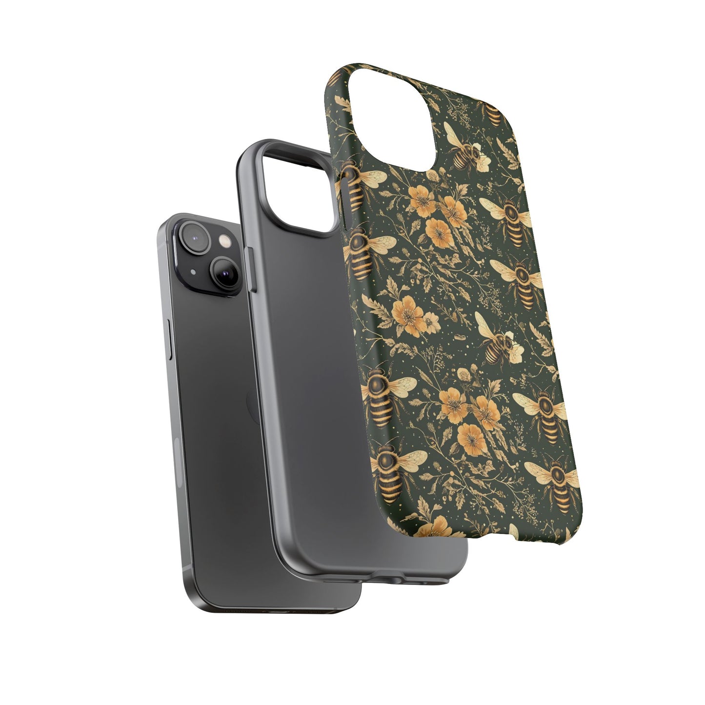 Nature-Inspired Phone Case, Tough Cases for Nature Lovers, Floral Bee Design, Eco-Friendly Gift, Summer Vibes, Trendy Phone Accessory,