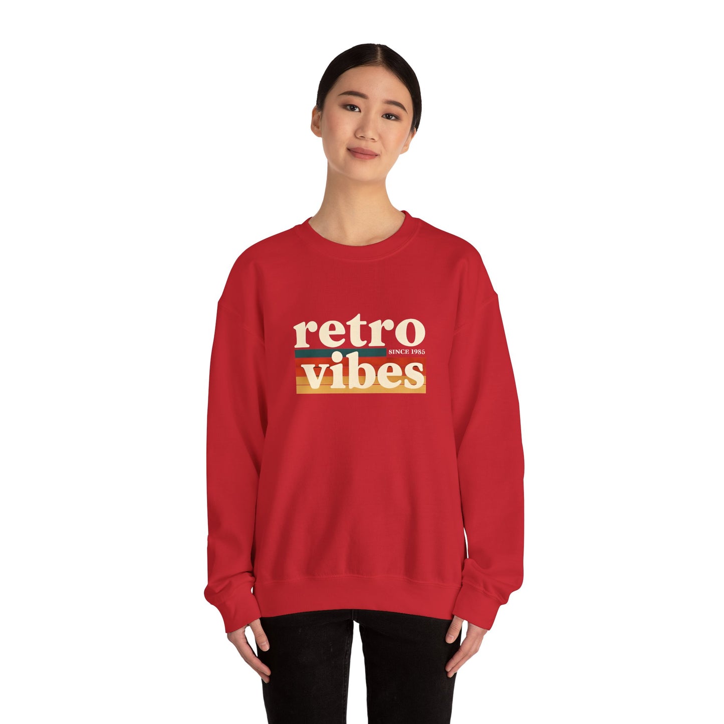 Retro Vibes Crewneck Sweatshirt, Unisex Vintage Style, Cozy Fall Fashion, Gift for Music Lovers, Chill Weekend Wear