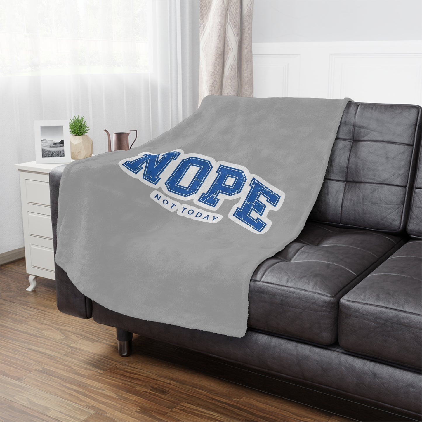 Nope "Not Today" Minky Blanket — Cozy Throw for Lazy Days & Gift