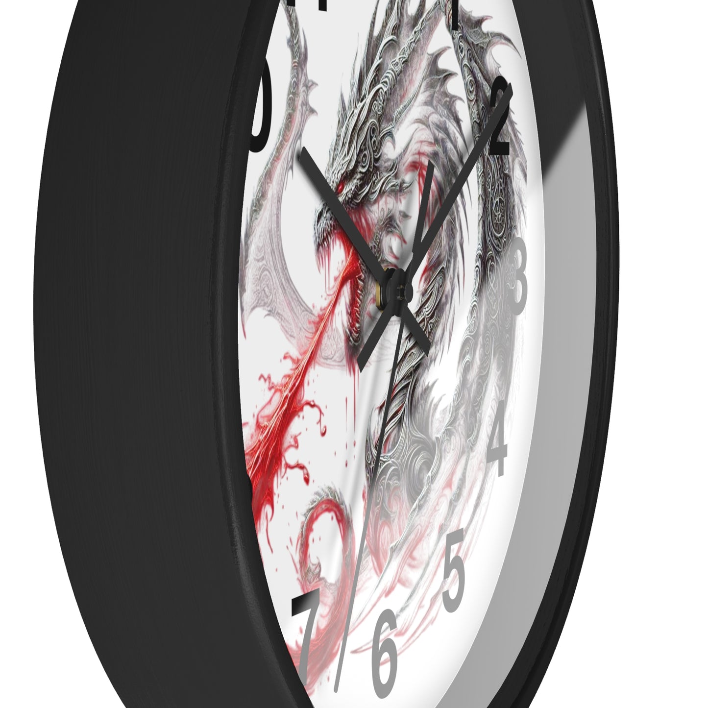 Dragon Wall Clock — Red Breath Mythical Timepiece for Fantasy Fans