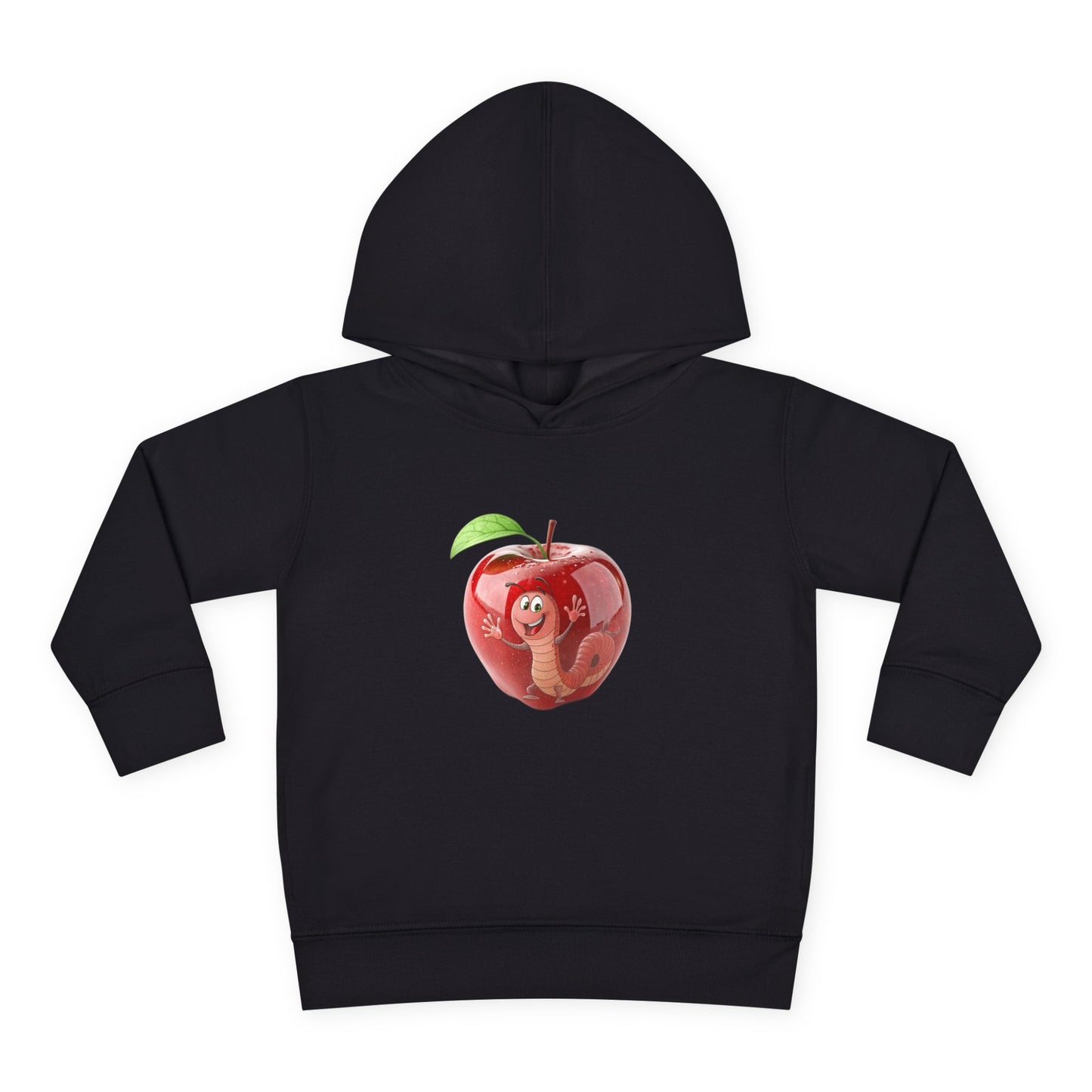 Cute Apple Toddler Pullover Fleece Hoodie - Cozy, Fun, Playful Kidswear, Perfect Gift for Birthdays, Play Dates, or Fall Outings