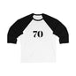 Retro Unisex 3/4 Sleeve Baseball Tee 70