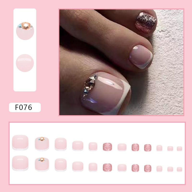 Pure desire French diamond flash ins wind sweet and cool hot girl press-on nails and Press-on toenails special fake nail manicure piece Press-on toenails nail｜365nails