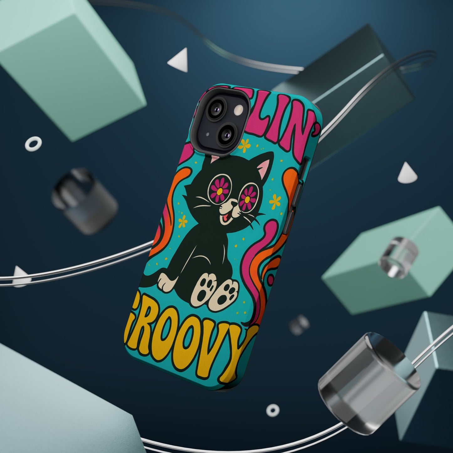 Groovy Cat Magnetic Impact-Resistant Phone Case