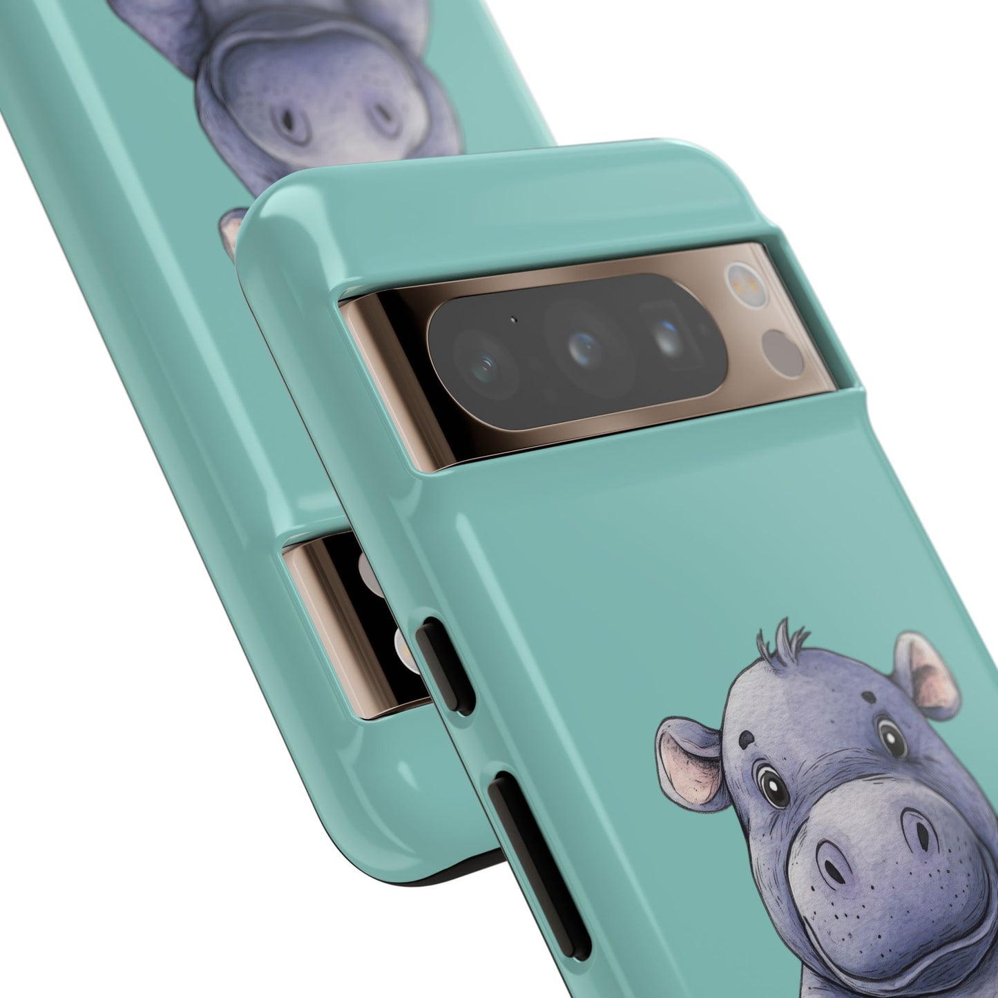 Cute Hippo Phone Case, Tough Phone Cover, Fun Animal Case, Gift for Kids, Cute Decor, Birthday Present