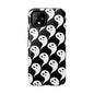 Ghost Pattern Phone Case, Cute Ghost Cell Phone Cover, Halloween Accessory, Spooky Gift, Black and White Phone Case