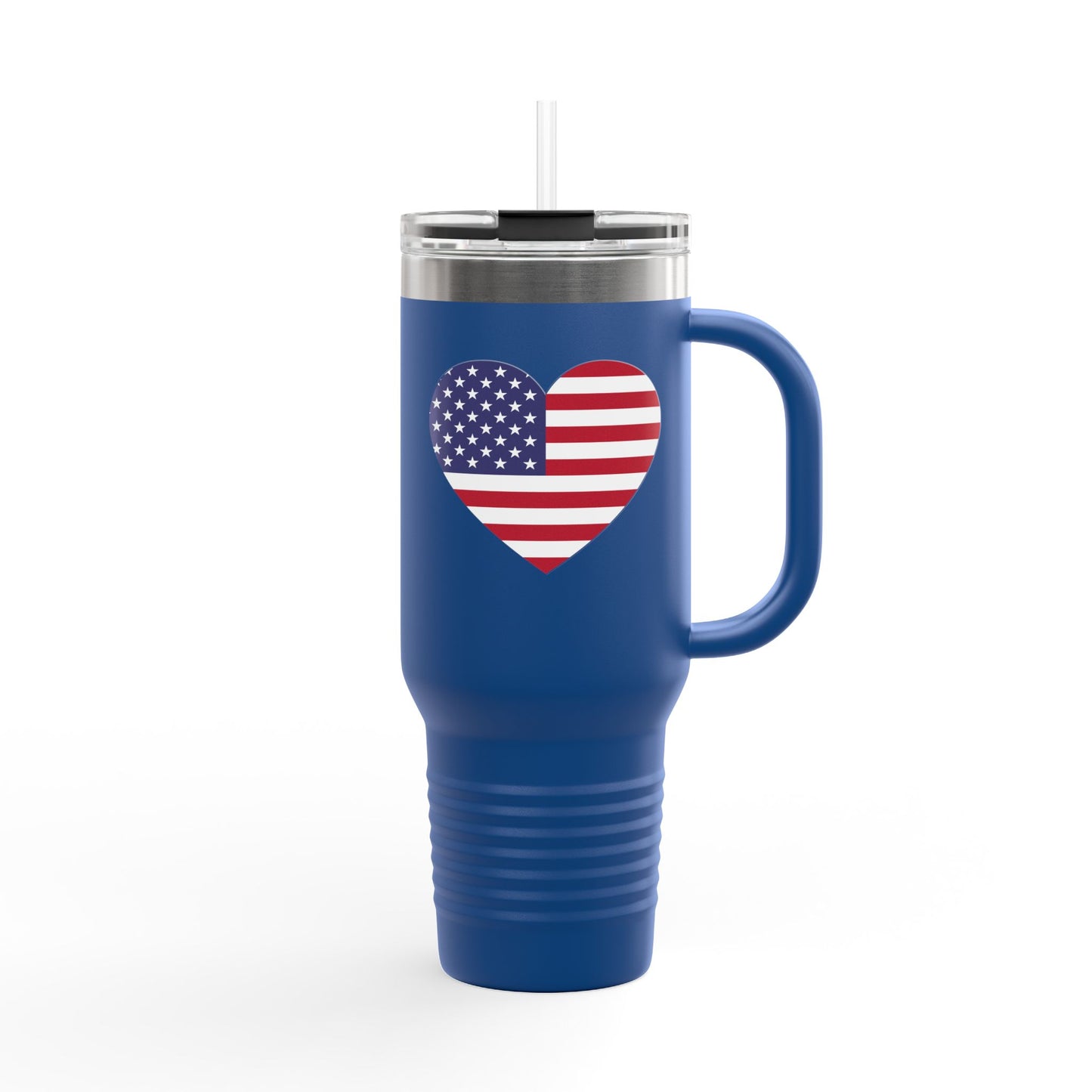 Insulated Travel Mug, 40oz - Heart American Flag