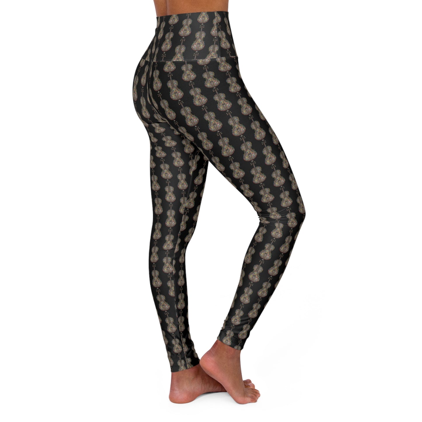 Stylish High Waisted Yoga Leggings with Elegant Pattern, Activewear, Fitness Apparel, Gym Leggings, Gift for Yogis, Casual Wear