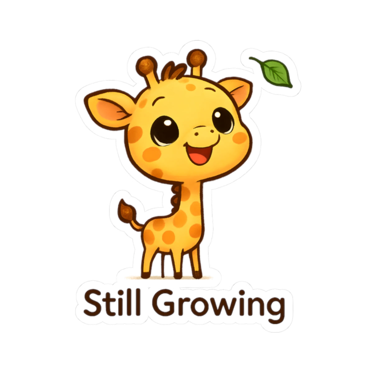 Still Growing Giraffe Sticker — Cute Kids Laptop Decal