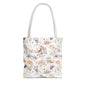 Floral Ditsy Print Tote Bag – Neutral Watercolor Wildflower Market Bag