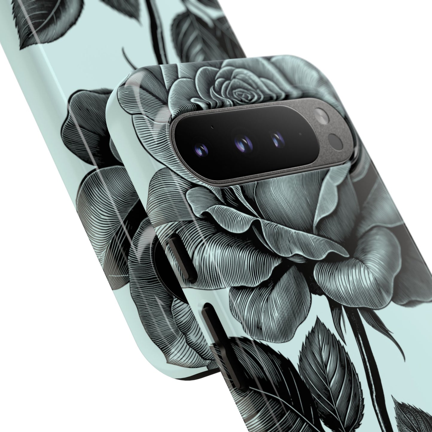 Elegant Floral Phone Case, Tough Cases for iPhones, Black Rose Design, Gift for Her, Stylish Phone Cover, Birthday Gifts