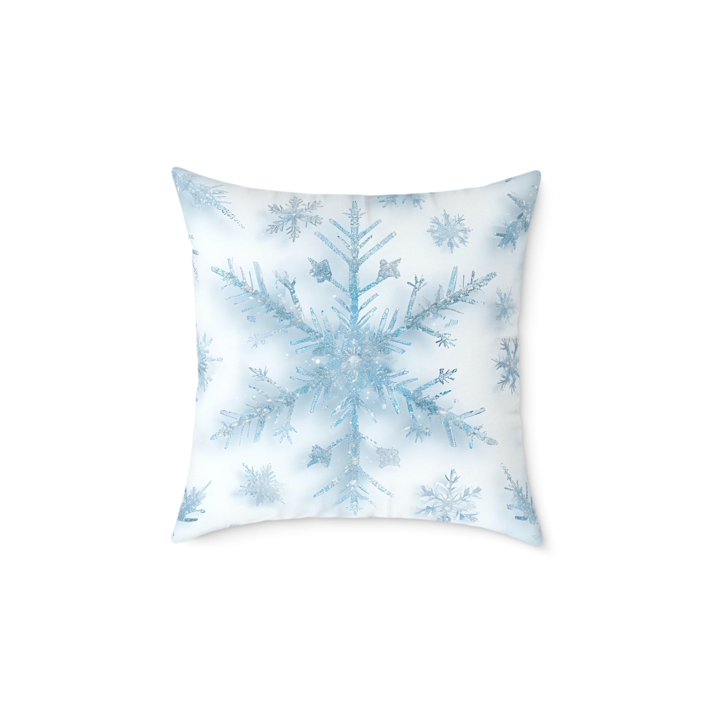 Snowflake Square Poly Canvas Pillow | Cozy Winter Decor, Holiday Gift, Home Accent, Relaxation Decor, Seasonal Cushion