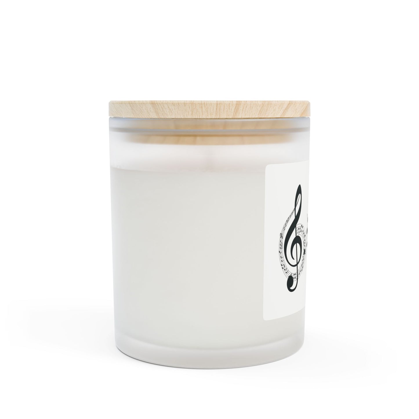 Musical Notes Frosted Glass Candle - 11oz Aromatherapy Gift with Wooden Lid