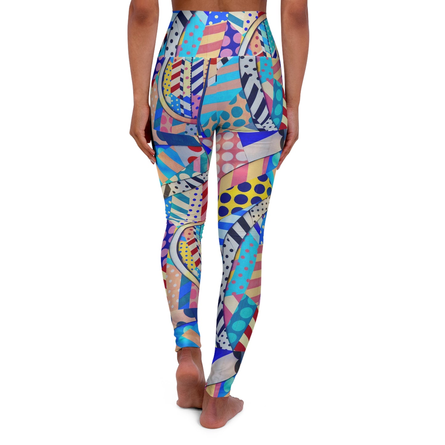Colorful High Waisted Yoga Leggings, Stylish Fitness Pants