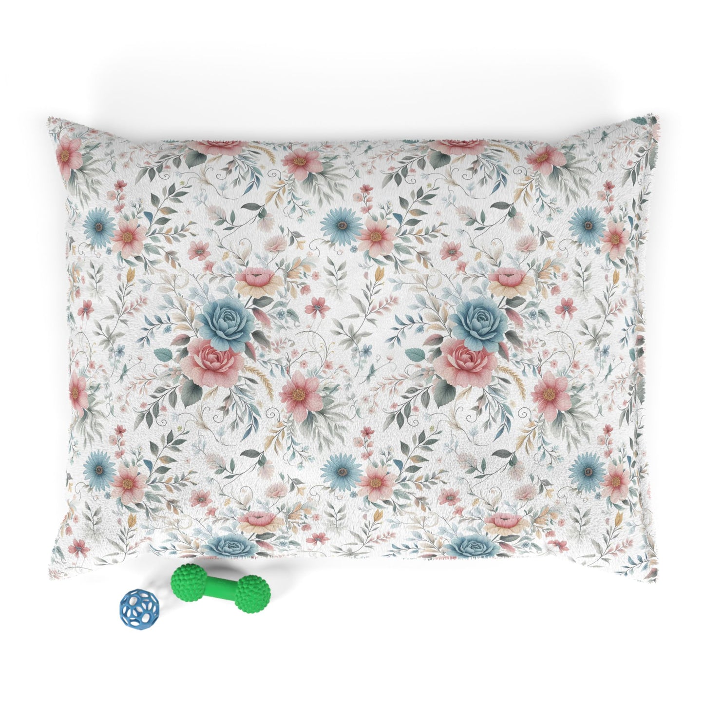 Floral Pet Bed - Cozy Furry Dog & Cat Bed, Decorative Cushion for Pets, Gift for Pet Lovers, Comfortable Pet Sleeping Pad