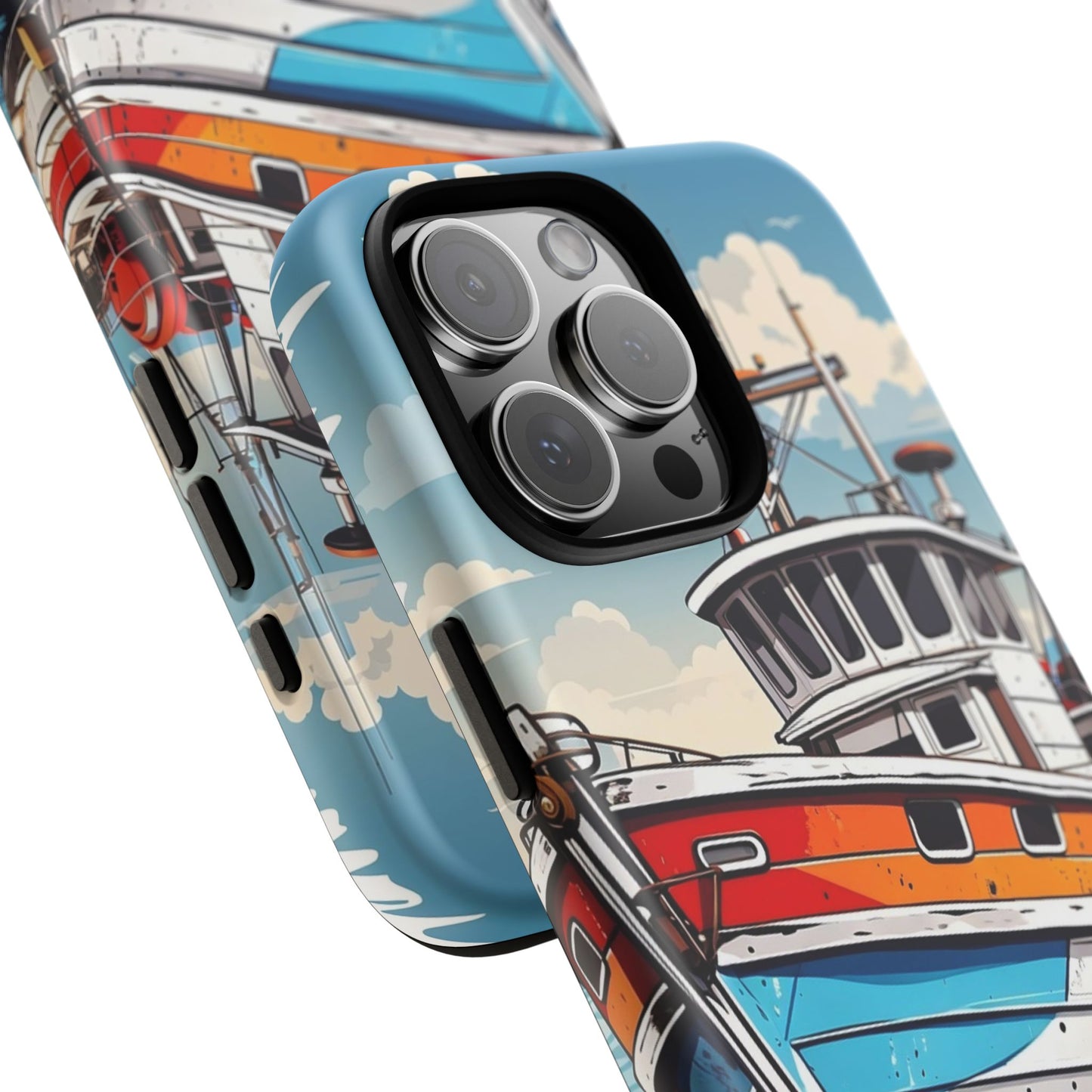 Colorful Fishing Boat Phone Case | Nautical Gift, Marine Design, Coastal Aesthetic, Summer Vibes, Sea Lover's Accessory
