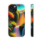 Phone Case - Vibrant Waterfall Landscape with Butterfly | Colorful Nature Protective Case