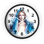 Serene Virgin Mary Wall Clock - Spiritual Home Decor, Religious Gift, Timeless Artistic Piece, Faith-Based Office Accessory