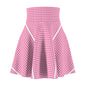 Pink Gingham Skater Skirt, Summer Fashion, Flirty Skirt, Casual Outfit, Stylish Everyday Wear, Gift for Her