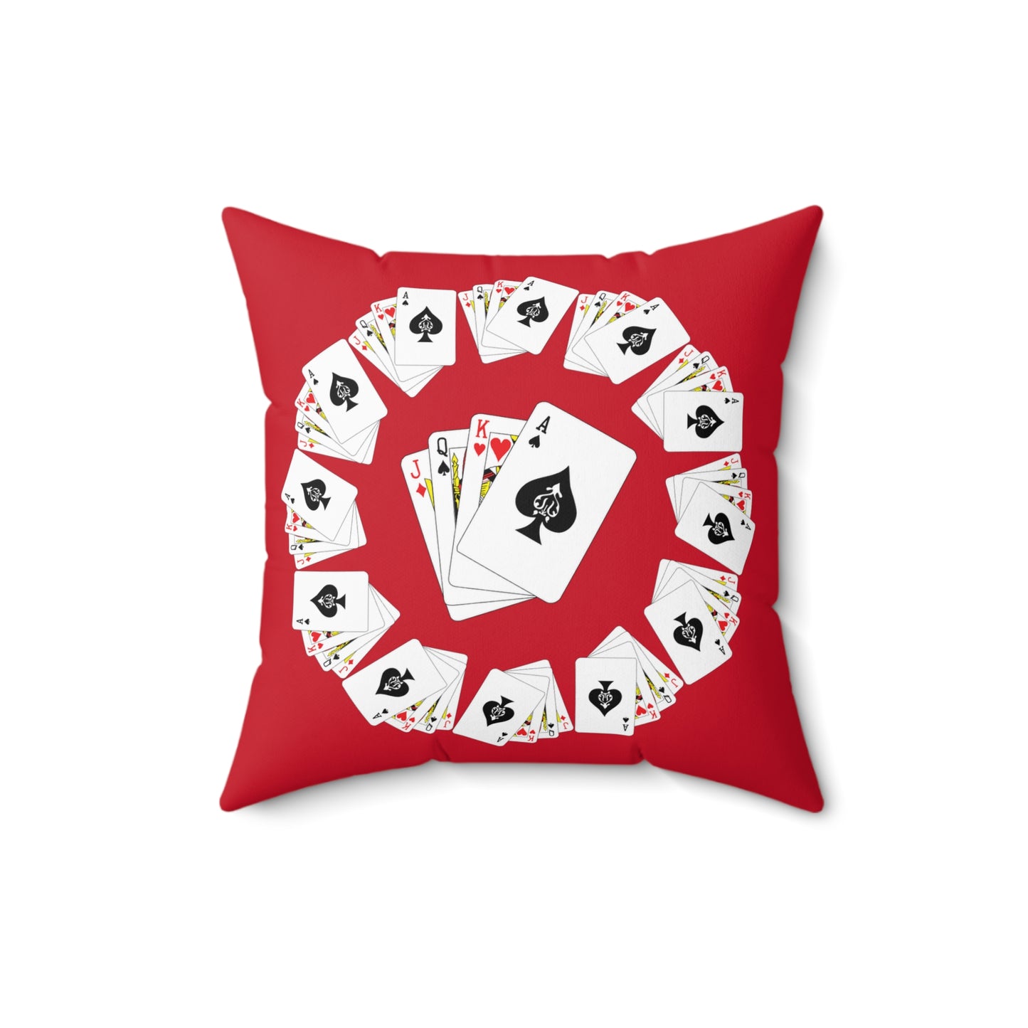 Playing Cards Themed Pillow, Fun Home Décor, Gift for Gamers, Poker Night Cushion, Card Game Decoration